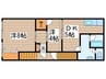 グランディア苗代 2DKの間取り