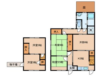 間取図 岩倉市南新町戸建賃貸