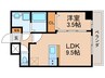 プレサンス高畑ルミア 1LDKの間取り