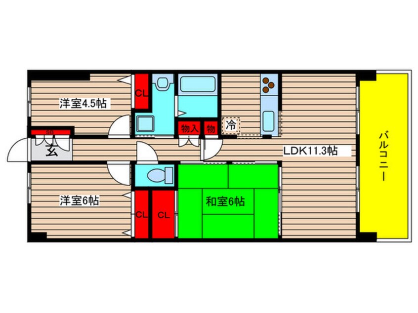 間取図 宝マンション伝馬町３０７