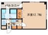ラ・ヴィアンパレスⅡ 1Kの間取り