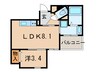 クリスタルテラス本山 1LDKの間取り