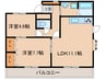 伊藤ハイツ大平 2LDKの間取り