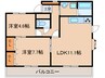 伊藤ハイツ大平 2LDKの間取り