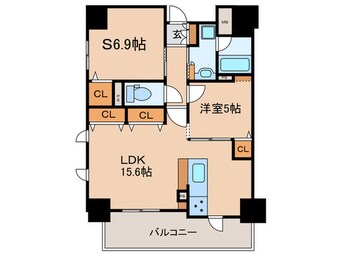 間取図 ﾌﾟﾚｻﾝｽﾛｼﾞｪ丸の内(501)
