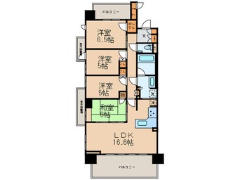 間取図 プラウド昭和滝川町(301)