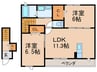 リトルホリデ－ 2LDKの間取り