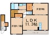 リトルホリデ－ 2LDKの間取り