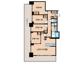 間取図 プラウドタワー名古屋栄(2101)