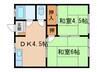 鹿山荘 2DKの間取り