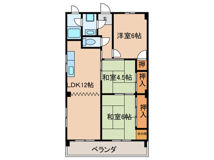 間取り図 エスポワ－ル長田（４０１）