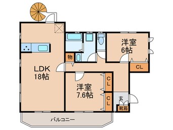 間取図 ミ・カーサS棟