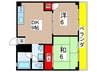 サンハイツ白羽根 2DKの間取り
