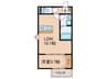 LECOCON津島Ⅴ 1LDKの間取り