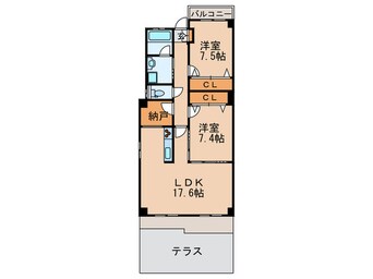 間取図 よもぎ３丁目貸家