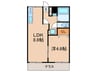 クレスト岩倉 1LDKの間取り