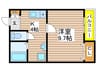 デル－ブロ神宮 1Kの間取り