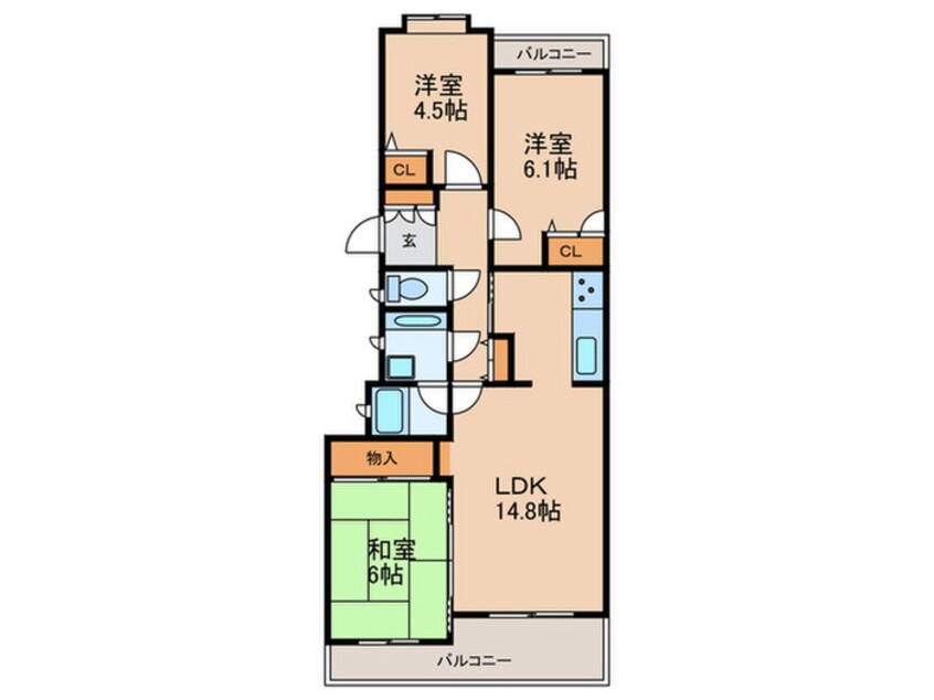 間取図 上社パークマンションＤ棟(302)