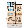 FRESCO SECOND（東棟） 2LDKの間取り