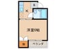 パラシオン彩 1Kの間取り