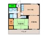 ファミ－ユ城西 2DKの間取り