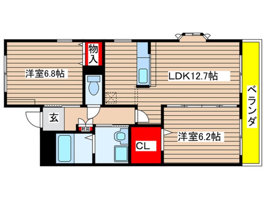 間取図 オアシス荒池