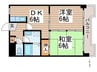 ハイツ山崎 2DKの間取り
