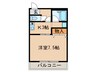 リヴィエ－ル 1Kの間取り