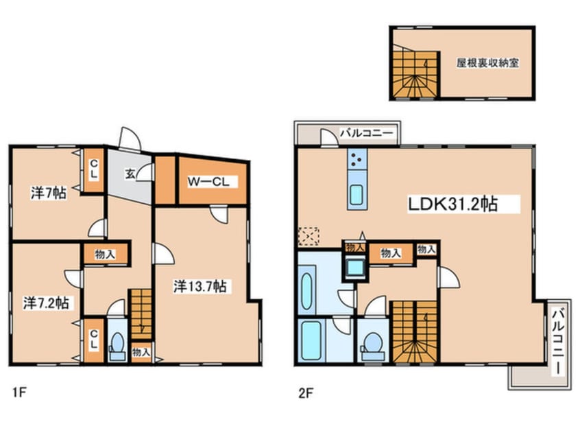 間取図 名古屋市瑞穂区貸家