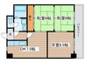 薬師寺ビルヂング 3DKの間取り