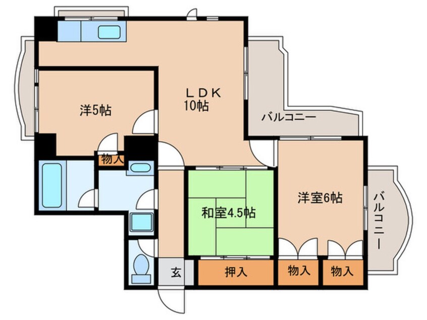 間取図 イーストガーデン　ポプラ館