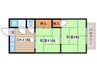 コ－ポ市丘 2DKの間取り