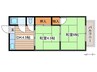 コ－ポ市丘 2DKの間取り
