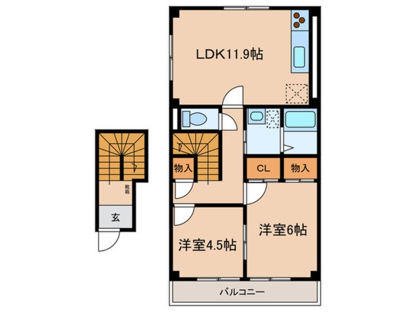 間取図 フォンテ－ヌ新栄