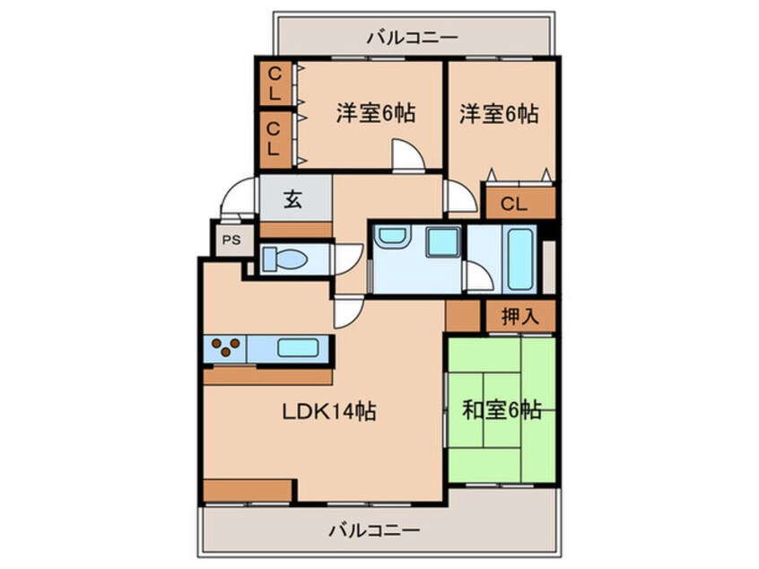 間取図 ダイアパレス豊田小坂丘（204）