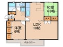 西一社団地12号棟(505)の間取図