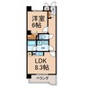 エクセレンス彩 1LDKの間取り