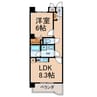 エクセレンス彩 1LDKの間取り