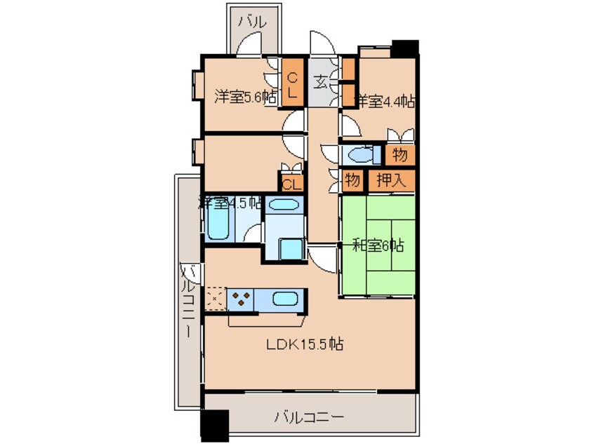 間取図 ＣＡＳＳＩＡ旭丘