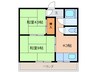扇ﾊｲﾂ 2Kの間取り