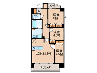 間取図 ﾌﾟﾚｻﾝｽﾛｼﾞｪ庄内通駅前(1304)
