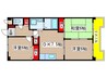 サンユ－ハイツ滝の水 3DKの間取り