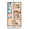 クリスタルステージ 2LDKの間取り