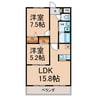クリスタルステージ 2LDKの間取り