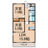クリスタルステージ 2LDKの間取り