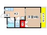コ－ポ南大坪 1Kの間取り