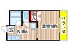 コ－ポ南大坪 1Kの間取り