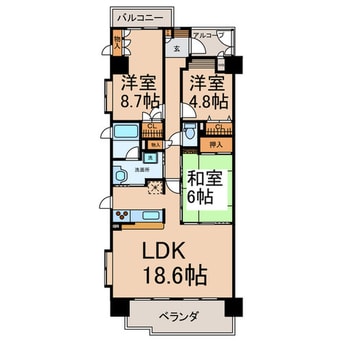 間取図 ロータリー春岡６０１号室