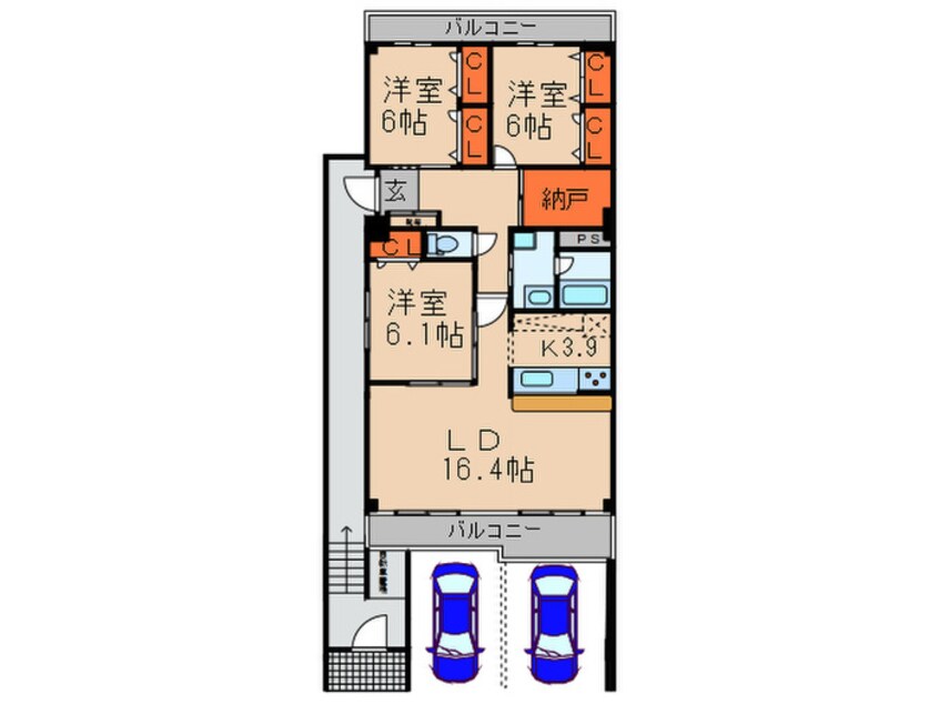 間取図 社台貸家