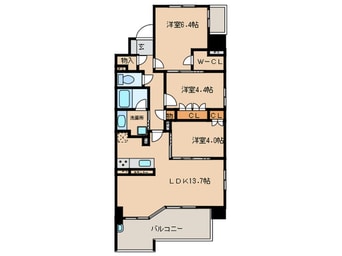 間取図 ﾌﾟﾗｾｼｵﾝ名古屋伏見(405)